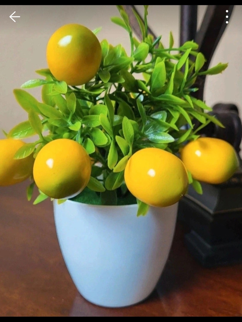 Yellow Decorative Faux Lemon Plant in White Pot - Home Accents